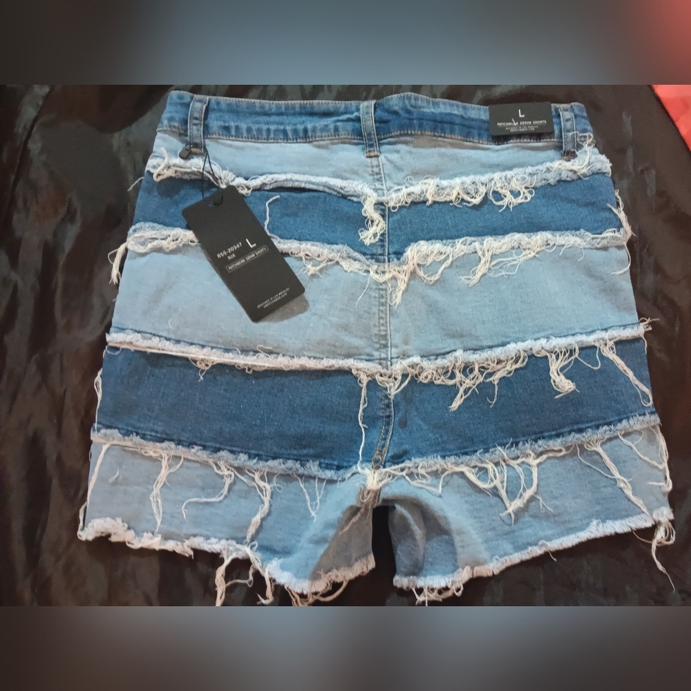 Dolls Kill Denim Patchwork Shorts (NWT)